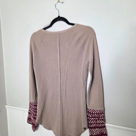 FREE PEOPLE Brown Thermal Raglan Long Sleeve Top - Picture 6 of 6